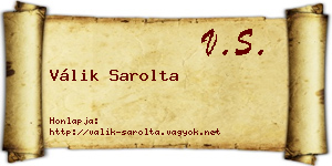 Válik Sarolta névjegykártya