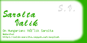 sarolta valik business card